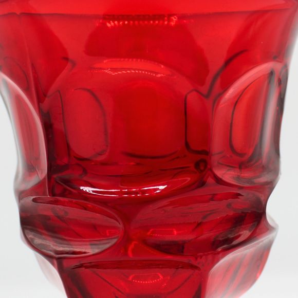 Vintage Fostoria Argus Ruby Red Honeycomb Heavy Glass Wine Cocktail Cordial - Picture 2 of 6